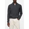Mango Perkins Half Zip Sweater In Dark Grey