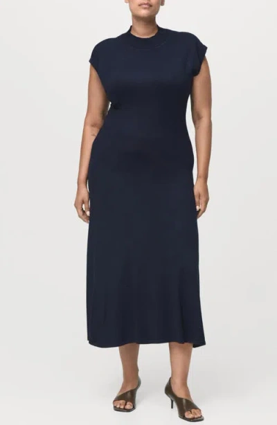 Mango Perkins Maxi Sweater Dress In Blue