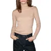 Mango Perkins Metallic Knit Turtleneck Sweater In Brown