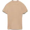 Mango Perkins Mock Neck Rib Sweater In Neutral