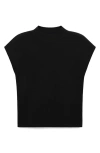 Mango Perkins Mock Neck Short Sleeve Sweater In Black