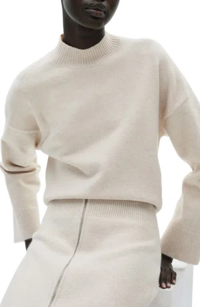 Mango Perkins Mock Neck Sweater In Sand