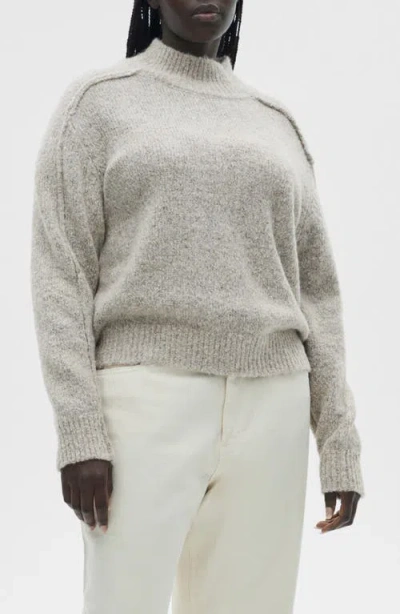 Mango Perkins Mock Neck Sweater In Sand