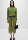 Mango 100% Cashmere Sweater With Perkins Neck In Green