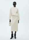 Shop Mango Perkins-neck Bouclé Sweatshirt Ecru