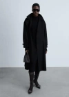 Mango Perkins-neck Knitted Dress Black