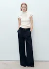 Mango Fine-knit Turtleneck Sweater Medium Brown In Ecru