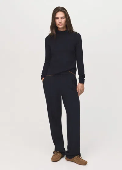 Mango Pull Col Perkins Boutons Bleu Marine Foncé - Femme - Xxl -  In Blue