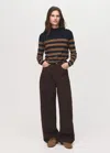 Mango Pull Col Perkins Boutons Tabac - Femme - Xxs -  In Brown