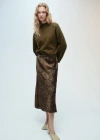 Mango Perkins-neck Sweater With Zip Khaki