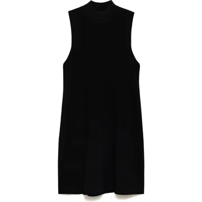 Mango Perkins Sleeveless Sweater Dress In Black
