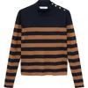 Mango Perkins Stripe Mock Neck Sweater In Black