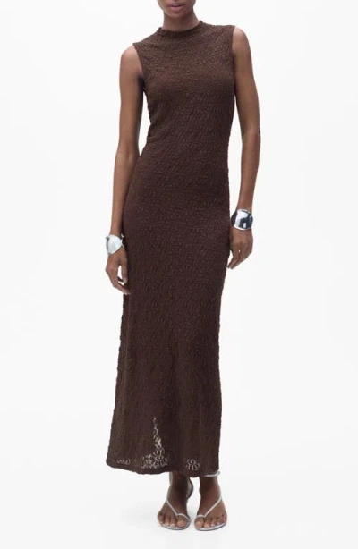 Mango Perkins Texture Sleeveless Maxi Dress