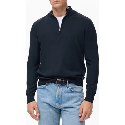 MANGO MANGO PERKINS WOOL QUARTER ZIP SWEATER