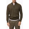 Mango Perkins Wool Quarter Zip Sweater In Green