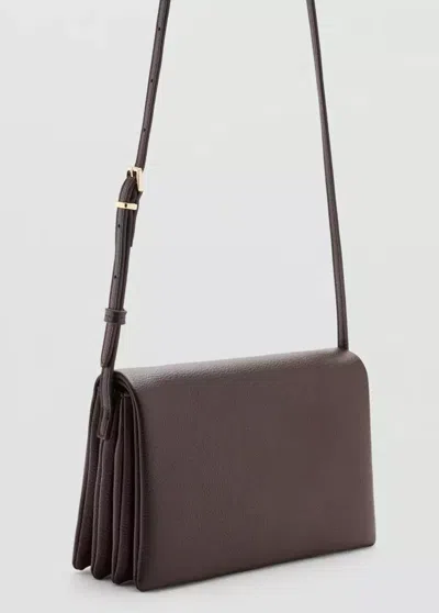 Mango Petit Sac Bandoulière In Chocolat
