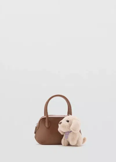 Mango Kids' Petit Sac Chien In Marron