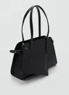Mango Petit Sac Effet Cuir Martelé Noir - Femme - Taille Unique -  In Black