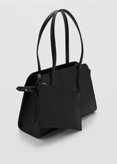 Mango Petit Sac Effet Cuir Martelé Noir - Femme - Taille Unique -  In Black