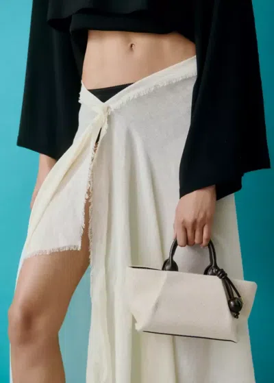 Mango Petit Sac En Toile In Black