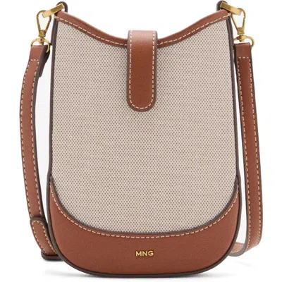 Mango Phone Crossbody Bag In Neutral