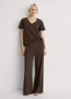 Shop Mango Pantalon De Pyjama Coton Uni Marron - Femme - S -  In Brown