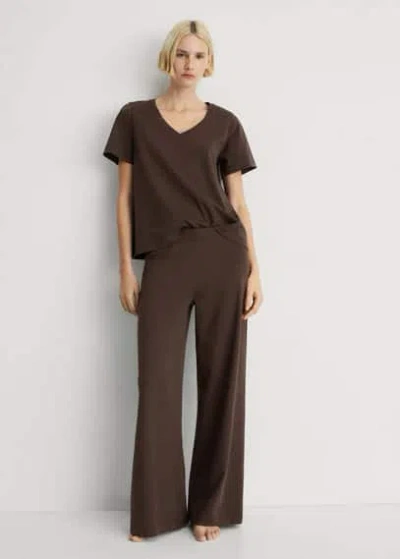 Mango Pijama Trouser Brown