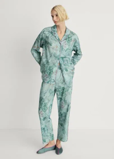 Mango Pijama Trouser Green