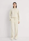 Shop Mango Ribbed Knit Trousers Light/pastel Grey