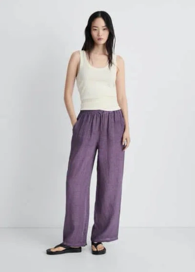 Mango Pijama Trouser Plum