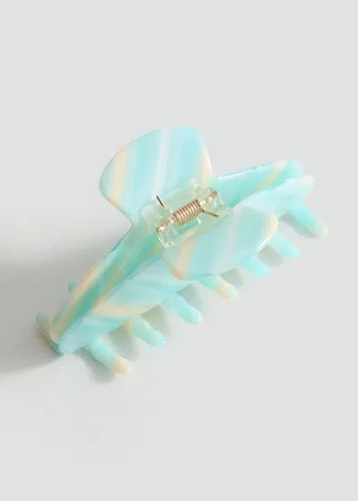 Mango Pince À Cheveux Turquoise - Femme - Taille Unique -
