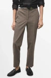 Mango Pinstripe Ankle Pants In Gray