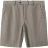 Mango Pinstripe Bermuda Shorts In Gray