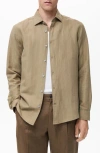 Mango Pinstripe Linen & Cotton Button-up Shirt In Brown