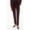 Mango Pinstripe Pleat Front Pants In Maroon