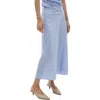 Mango Pinstripe Stretch Cotton Blend Midi Skirt In Blue