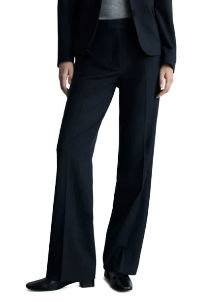 Mango Pinstripe Suit Pants In Dark Navy