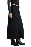 Mango Pinstripe Suit Skirt In Black