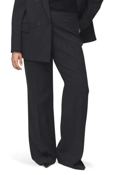 Mango Pinstripe Suit Trousers In Animal Print