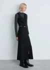 Mango Pinstriped Suit Waistcoat Black In Black