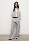 Mango Gilet De Costume À Fines Rayures Gris - Femme - 4xl -  In Gray