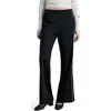 Shop Mango Piped Flare Leg Pants In Black