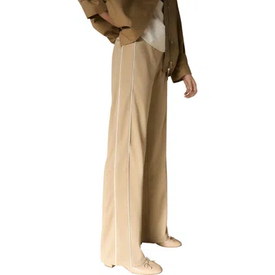 Mango Piped Flare Leg Pants In Neutral