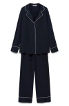 Mango Piped Pajamas In Black