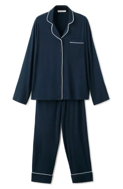 Mango Piped Pajamas In Blue