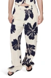 Mango Placed Floral Pants In White