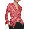 Mango Women's Pinstripe Suit Shirt In Maroon