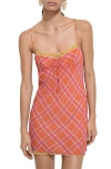 Mango Contrasting Print Dress Orange In Orange