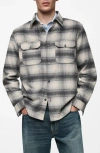 Mango Men's Pockets Detail Plaid Wool Overshirt In Grey