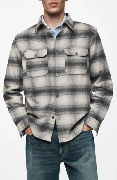 MANGO MANGO PLAID OVERSHIRT WITH POCKETS
